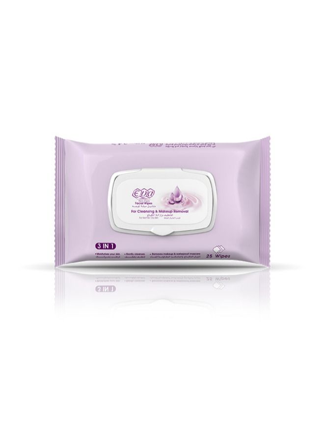 Eva 2-Piece set Cleansing & Makeup Removal Facial Wipes For Normal/Dry Skin (2 X 25 Wipes) - Image 2