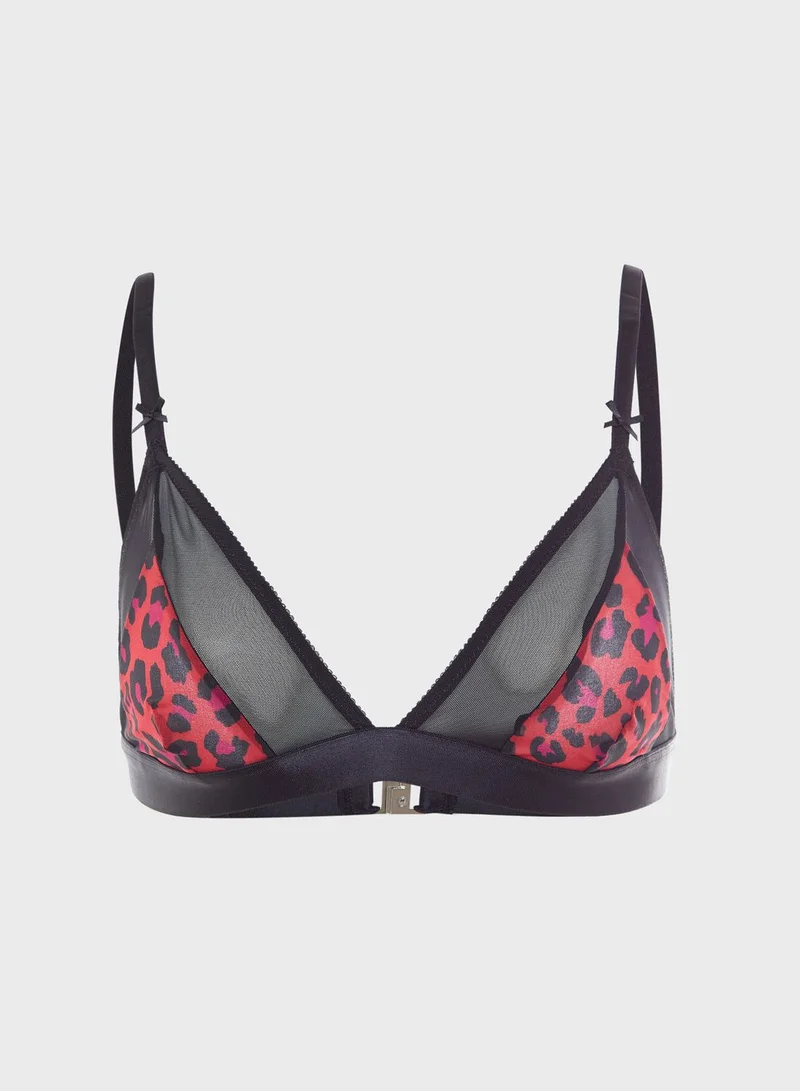 GUESS Leopard Print Triangle Bra