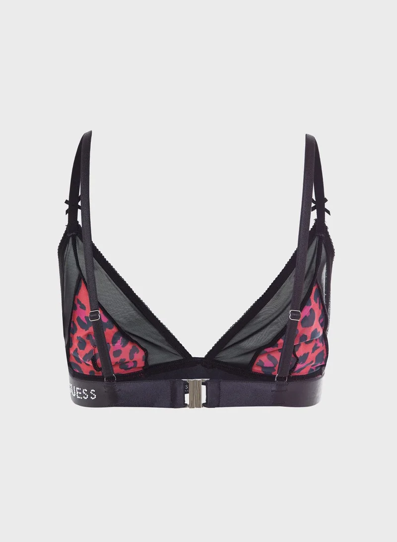 GUESS Leopard Print Triangle Bra