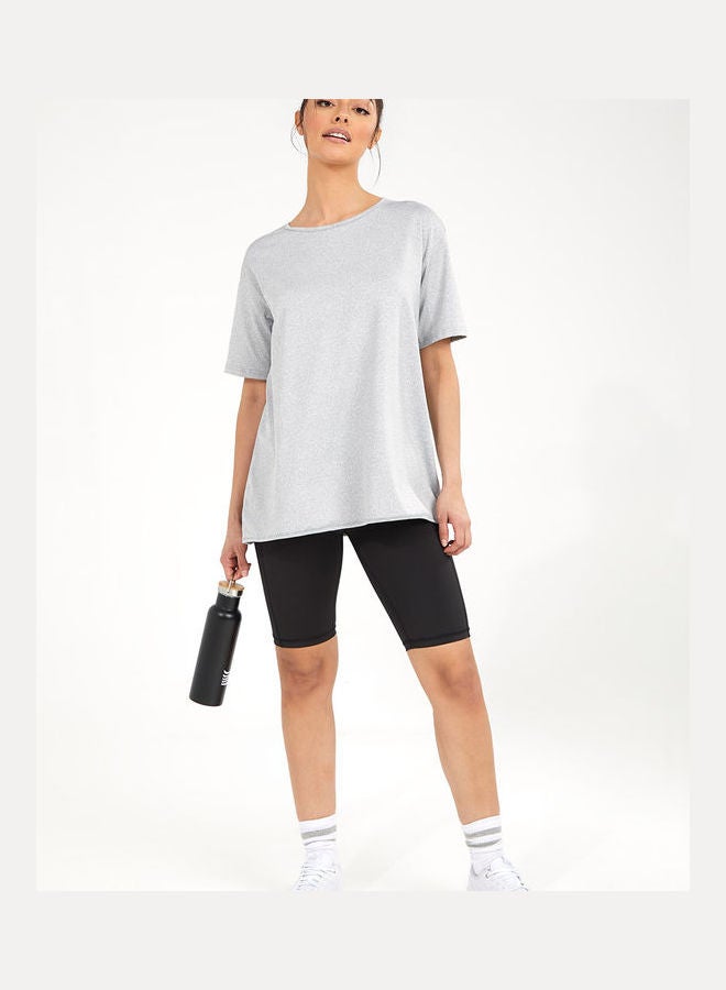 Styli Back Slogan Print Hem Loose Fit Jersey Active Top  - Image 2