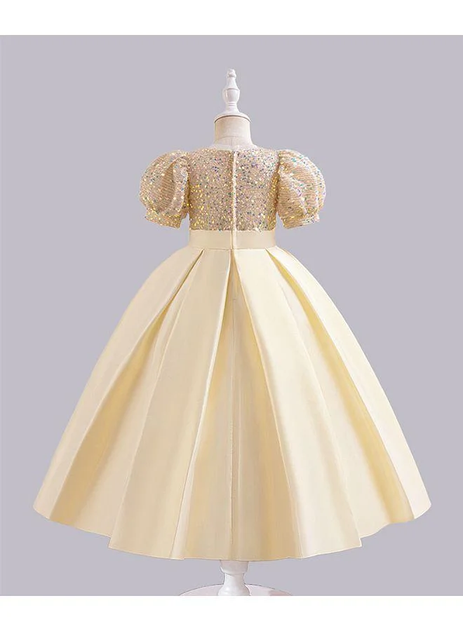 Mark & Mia Mark & Mia Sequin Embellished Short Sleeves Frock - Beige