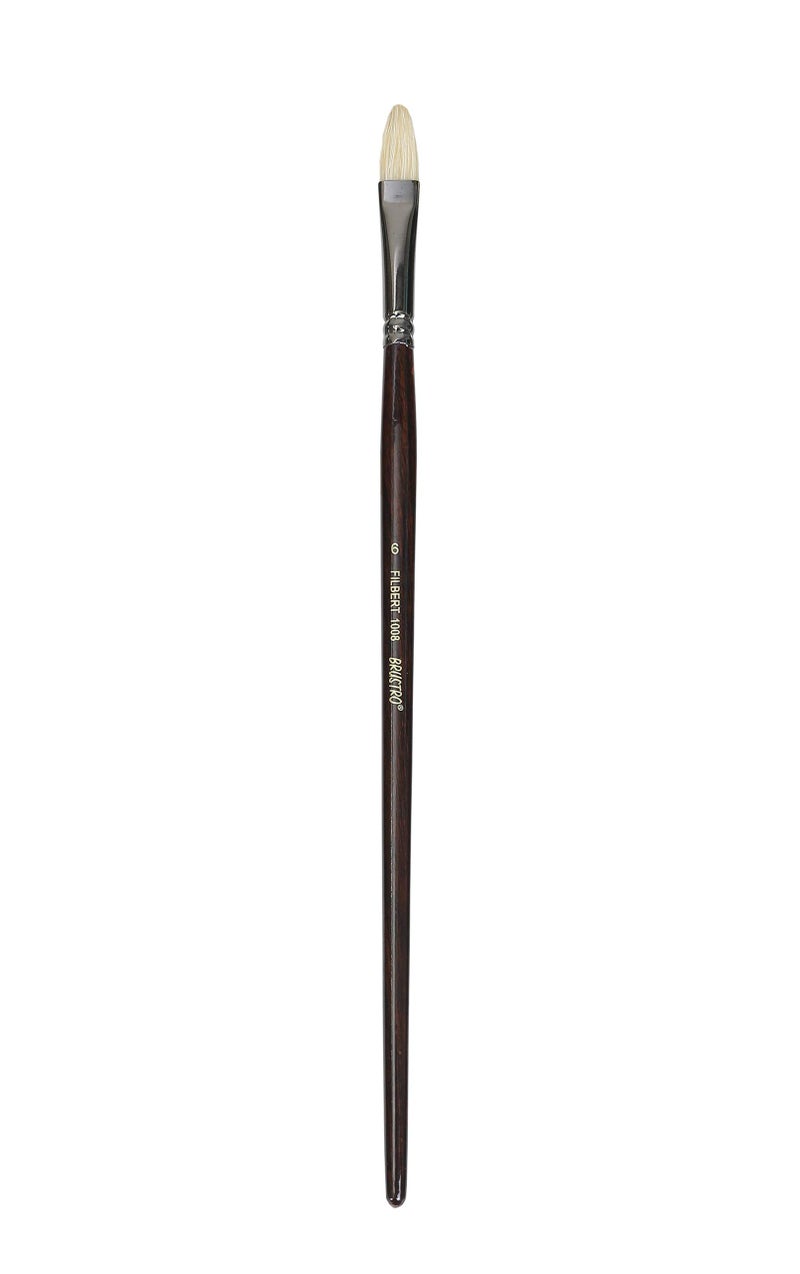 Brustro Artists Bristlewhite Filbert Brush Series 1008 - Brush No. 6, Chungking Hog Bristle | Ideal for Oil, Acrylic Painting on Paper, Canvas, Fine Art Students and Professionals - Image 2