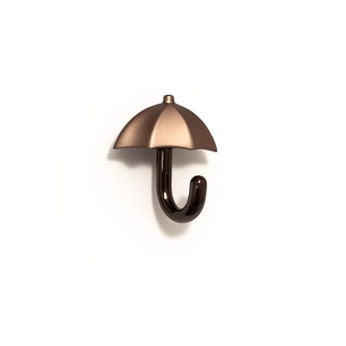 Colornest 1 Pc Metal Hooks for Wall – Heavy Duty Umbrella Design Wall Hooks for Hanging | Towel, Clothes Hanger for Bathroom, Kitchen & Entryway | Rose Gold - Image 1