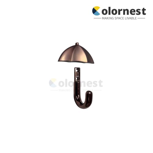 Colornest 1 Pc Metal Hooks for Wall – Heavy Duty Umbrella Design Wall Hooks for Hanging | Towel, Clothes Hanger for Bathroom, Kitchen & Entryway | Rose Gold - Image 5