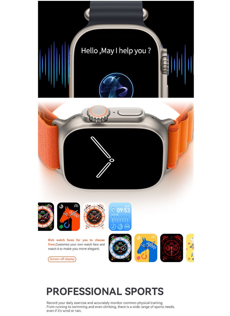 AROAQ - Smartwatch Ultra Bluetooth Full Touchscreen HW68 Wireless Charging 200 mAh Waterproof Smart Watch - Image 1