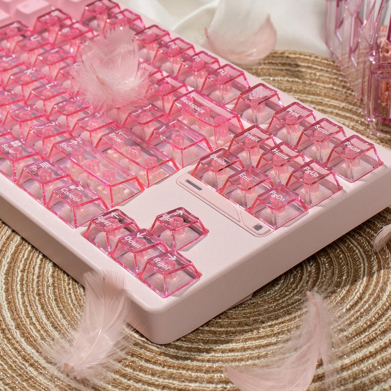 mintcaps Crystal Clear Keyboard Keycaps Transparent PC Cherry Profile Pink Keycap Set 114 Keys Shine Through Key Cap for Cherry Gateron Mx Switches Mechanical Keyboard - Image 5