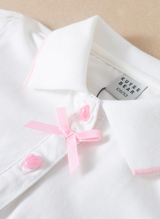 KUYEEBEAR Girls Preppy Style School Summer Polo T-Shirt  - Image 3