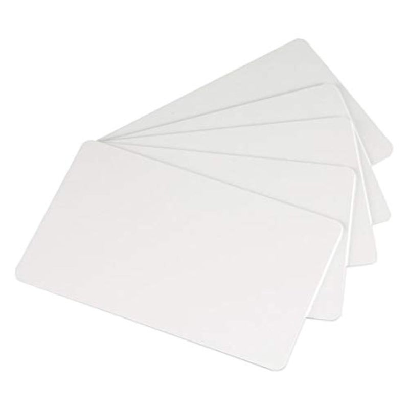 ID Zone Premium White Blank Plastic CR80 30 Mil PVC Cards for ID Badge Printers 100 Pack