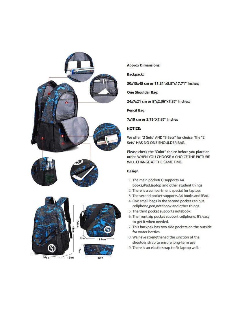 3pcs Fashion School Backpack - Image 4