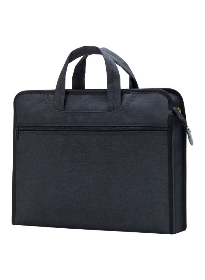 HELPS A4 Satchel Document Bag Customized Large-capacity Multi-functional Document Bag Oxford Cloth Double Zipper Information Conference Briefcase - Image 1