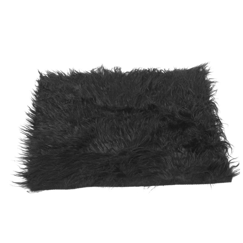 Black Faux Fur Photography Mat Soft Newborn Photo Prop Background Blanket - Image 2