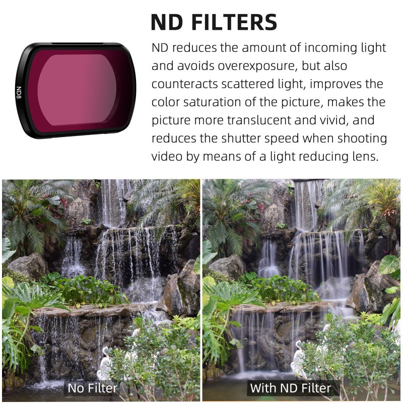 BRDRC Pocket 3 ND Filters Set, 6 Pack - CPL ND4 ND8 ND16 ND32 ND64 Lens Filter for DJI Osmo Pocket 3 Creator Combo Camera Accessories - Can be Stacked - Image 4