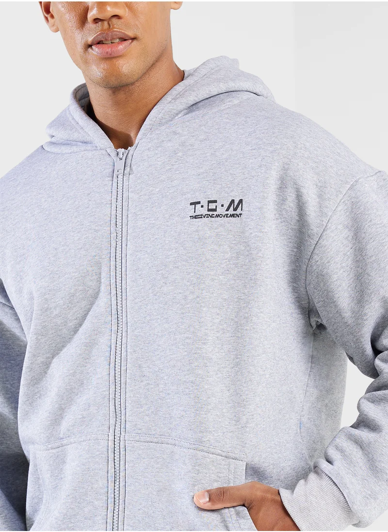 ذا جيفينج موفمنت Oversized Zip Through Hoodie