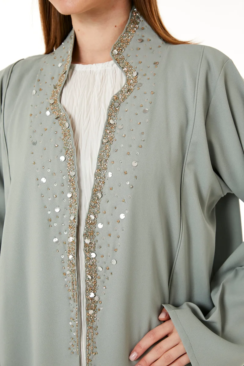 Moistreet  Embellished Flared Sleeve Abaya for Women | Best Price UAE