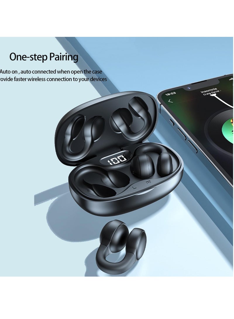 Wireless ear clip, earplug bone conduction Bluetooth wireless headset, open earphones, earhook earphones, bone conduction induction earphones, wireless ear bone conduction earphones  - Image 1