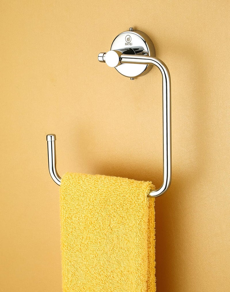 iSTAR Stainless Steel 304 Grade Chrome Finished Half Square Shape Towel Ring/Napkin Holder/Towel Hanger (Pack of 3) - Image 4