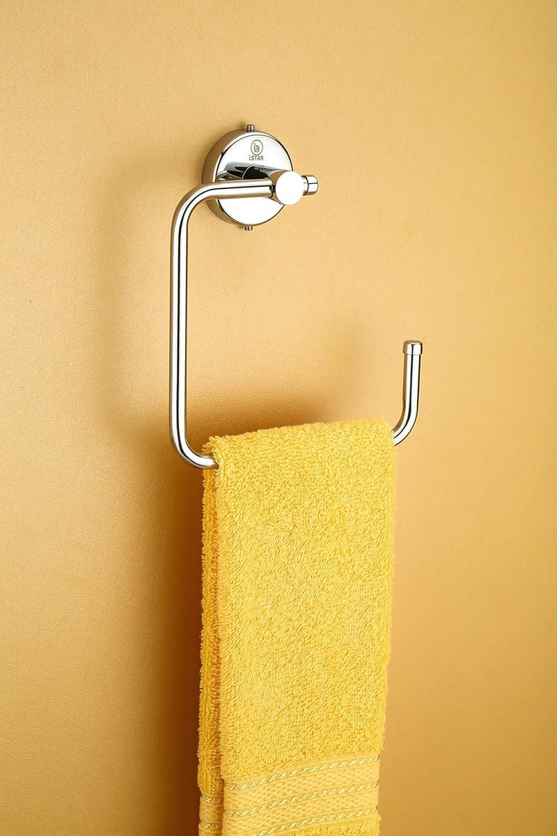 iSTAR Stainless Steel 304 Grade Chrome Finished Half Square Shape Towel Ring/Napkin Holder/Towel Hanger (Pack of 3) - Image 2