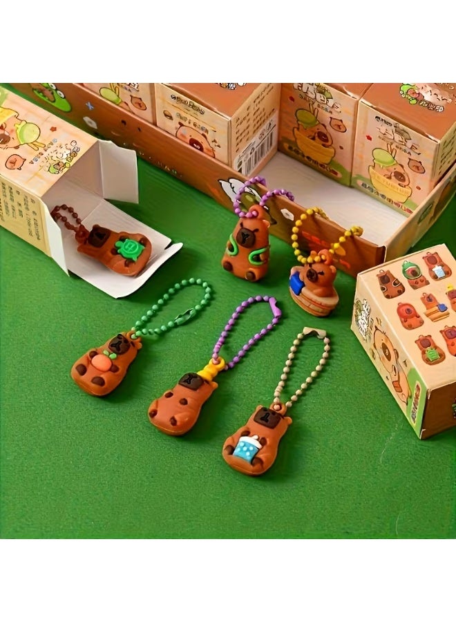 capybara 24pcs Capybara Prize Pack - Cute Capybara-Shaped Stickers & Collectible Tokens (24 Individually Wrapped) for Classroom Rewards, Party Favors, Backpack & Keychain Decorations - Capybara-Themed Party Gifts - Image 2