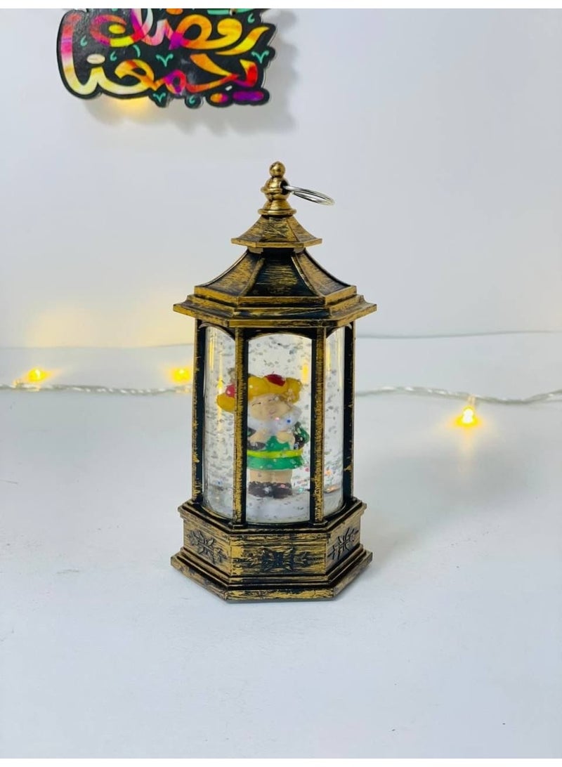 فوانيس رمضان الفانوس الماية بالجيلتر السداسي بشخصيات رمضانية المستورد  الخامة الاكليرك المرشوشة كويس اللي بينور ورم  بيشتغل بحجارة ساعة  المقاس : ١٤ سم - Image 3