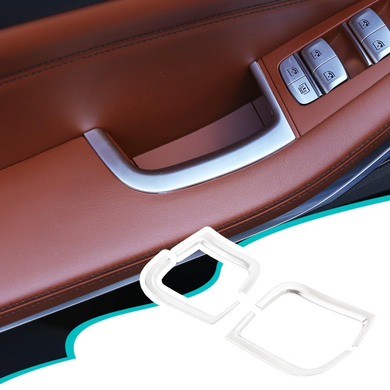 Hudiriy Car Door Storage Box Decorative Frame Trim Compatible with BMW X5 G05 20192023 Interior Drivers Door Armrest Storage Box Frame Accessories ABSSilver