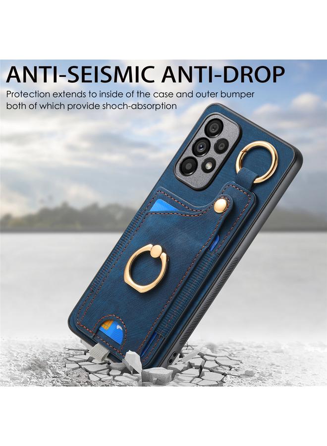 اس-توب جراب لهاتف Samsung Galaxy M33 5G بتصميم كلاسيكي مع حلقة تعليق وحقيبة بطاقات - Image 4