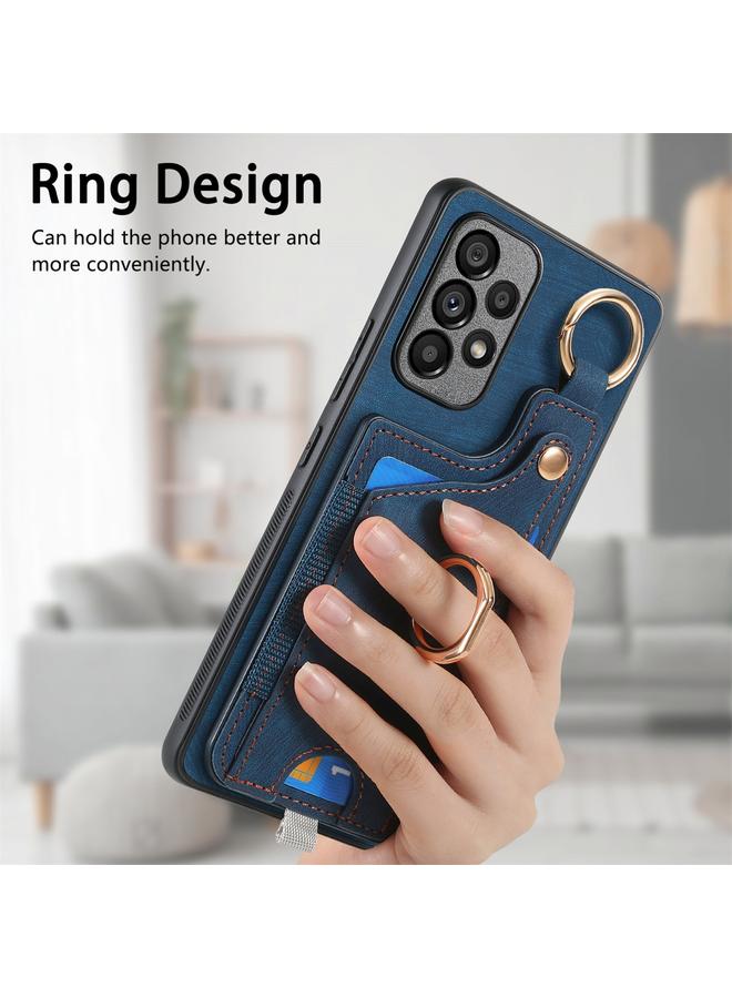 اس-توب جراب لهاتف Samsung Galaxy M33 5G بتصميم كلاسيكي مع حلقة تعليق وحقيبة بطاقات - Image 5