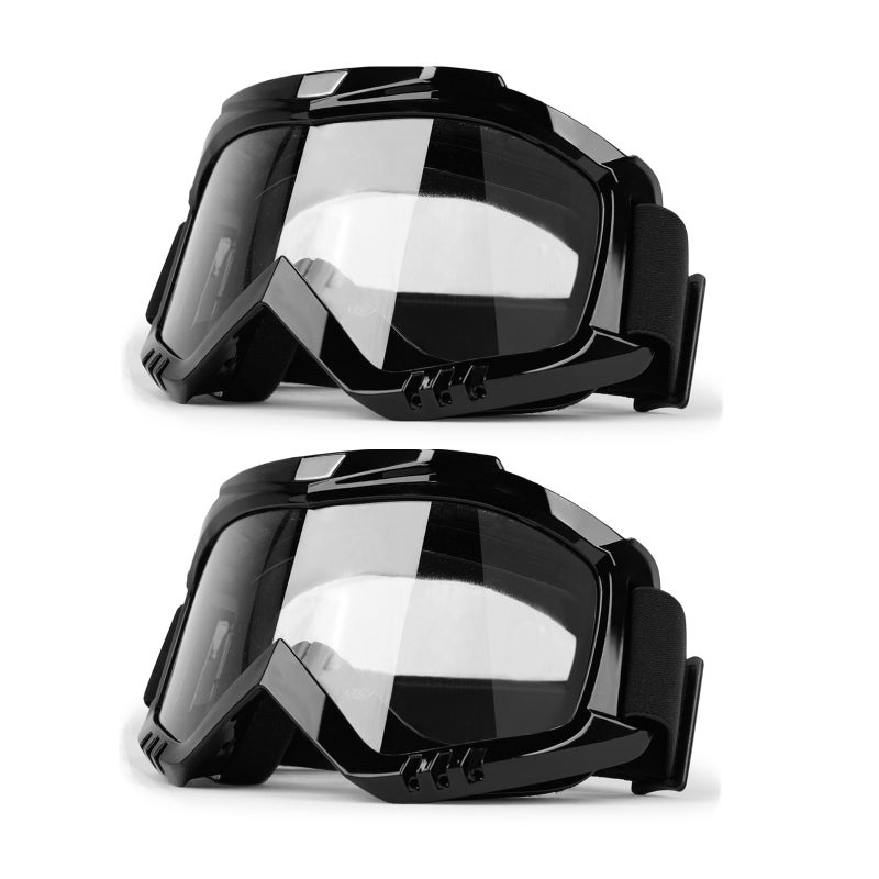 LMAVAG Professional Motorcycle Motocross Goggles 2-Pack Dirt Bike ATV Riding Racing Wide vision Glasses Anti-Fog Scratch Windproof Dustproof Goggles for Adult Youth Kids Clear Lens - Image 1