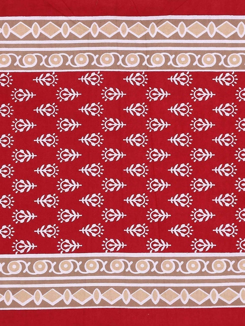 Monik Handicrafts 100 Cotton Rajasthani Jaipuri sanganeri Traditional King Size Double Bed Sheet with 2 Pillow Covers - Image 2