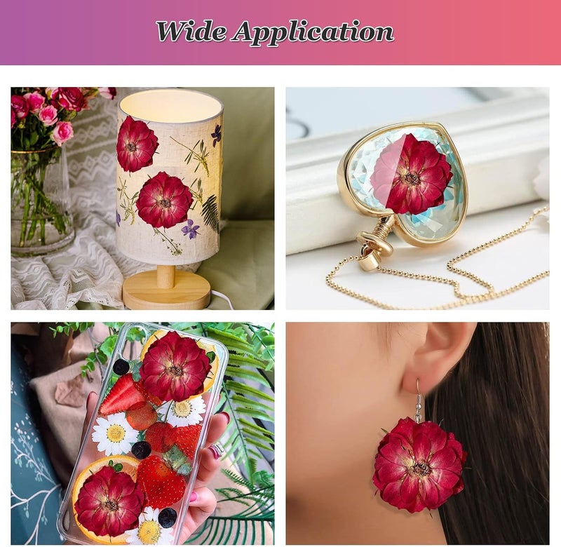 Excefore Dried Pressed Rose Flowers for Resin, 60 Pcs Natural Real Pressed Rose Flowers, Dry Flowers for Resin Crafts DIY Jewellery Ornament Candle Making Phone Case Home Decoration - Image 4