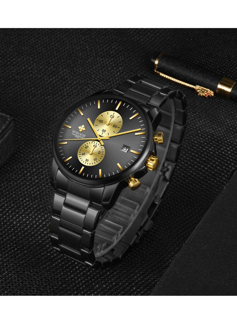 WWOOR Watches for Men Watch Quartz Luxury Stainless Steel Water Resistant Chronograph Watch - Image 5
