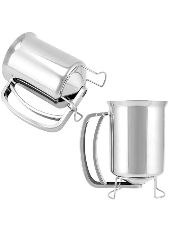 Stainless Steel Pancake Batter Dispenser - 900ml Capacity with Silicone-Sealed Nozzle, Pourer Batter Pitcher Mixing Baking Tool for Cupcakes, Pancakes, Waffles, Muffins