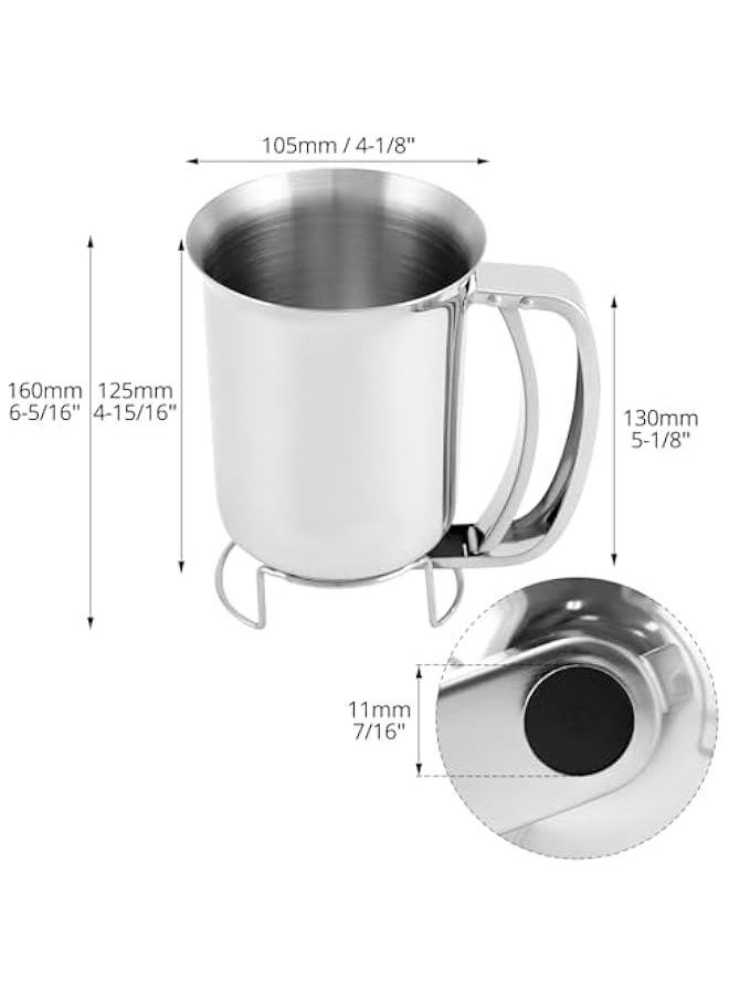Stainless Steel Pancake Batter Dispenser - 900ml Capacity with Silicone-Sealed Nozzle, Pourer Batter Pitcher Mixing Baking Tool for Cupcakes, Pancakes, Waffles, Muffins