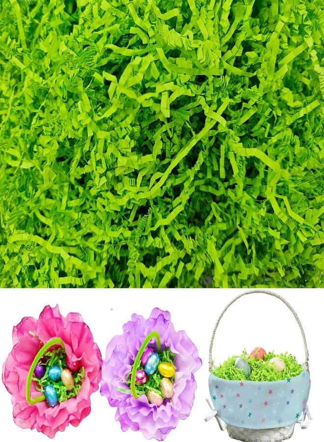 Clonynix 1 LB Crinkle Cut Paper for Gift Baskets, Perfect Shred Filler for Easter Christmas Wedding Birthday Bridesmaid Engagement Craft Gift Boxes Bags Basket Filler Decoration(GrassGreen) - Image 1