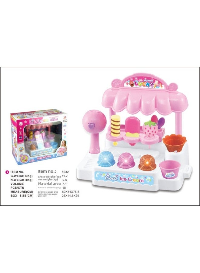 Children's Mini Candy Car Girl Play House Toy Light Music Ice Cream Ice Cream Table Kitchen Simulation Life-Color:6910A Girl Stroller - Image 4