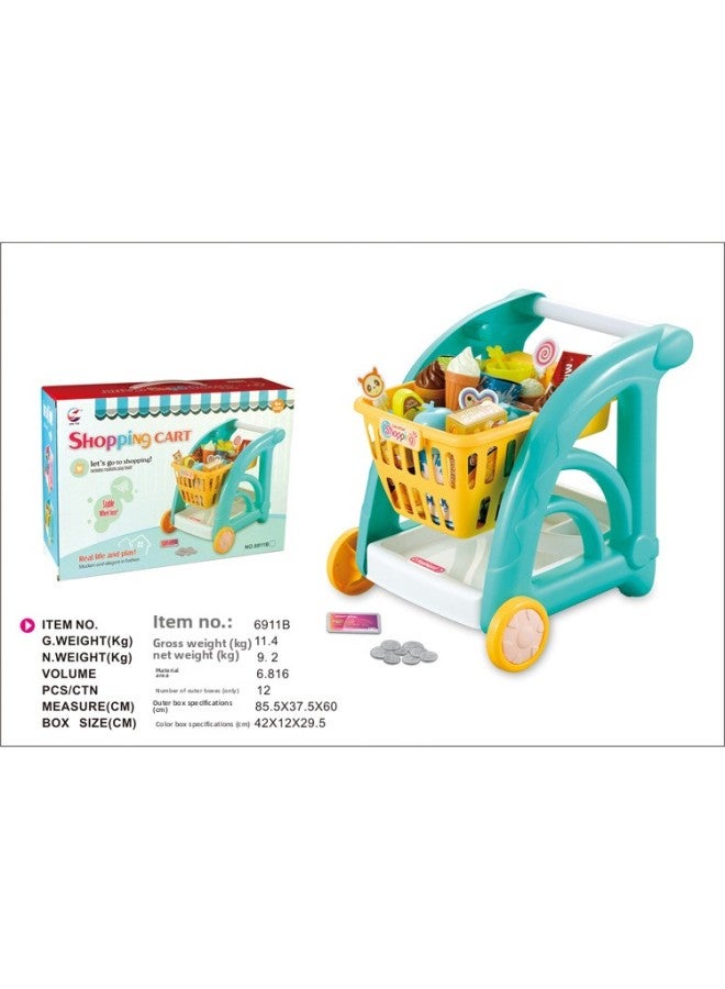 Children's Mini Candy Car Girl Play House Toy Light Music Ice Cream Ice Cream Table Kitchen Simulation Life-Color:6910A Girl Stroller - Image 2