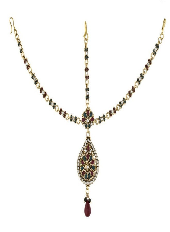Vama Fashions Traditional Maang Tikka Stone Matha Patta Drop Design Borla MangTika for Women Wedding - Image 1