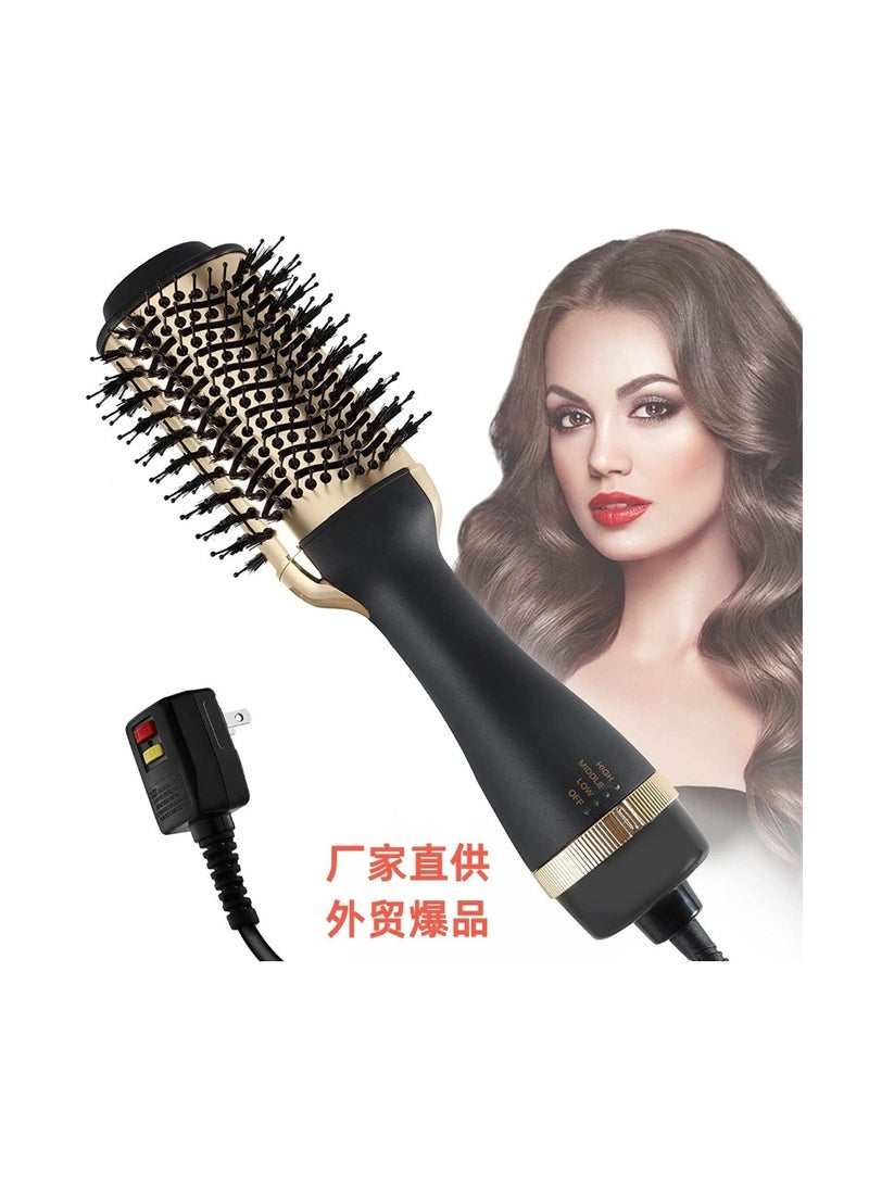 Estelle 3 In 1 Adjustable Hot Air Comb Professional Wet And Dry Hair Dryer Electric Straight Curly Hair Styling Tool Smoothing Brush black - Image 1