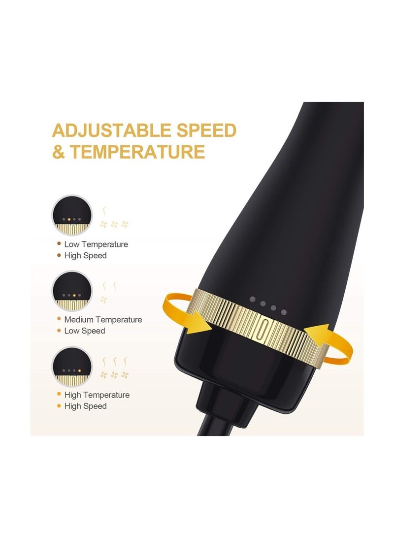 Estelle 3 In 1 Adjustable Hot Air Comb Professional Wet And Dry Hair Dryer Electric Straight Curly Hair Styling Tool Smoothing Brush black - Image 4
