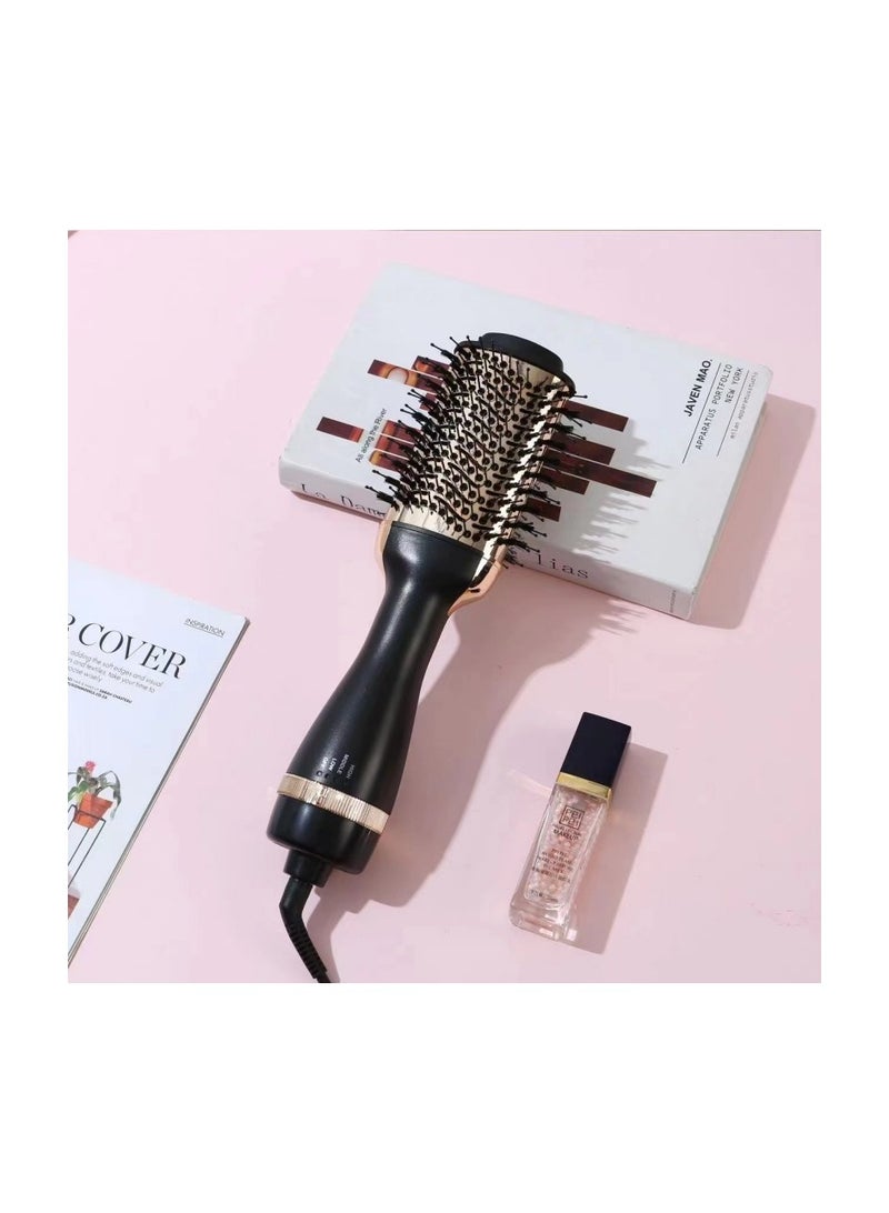 Estelle 3 In 1 Adjustable Hot Air Comb Professional Wet And Dry Hair Dryer Electric Straight Curly Hair Styling Tool Smoothing Brush black - Image 5