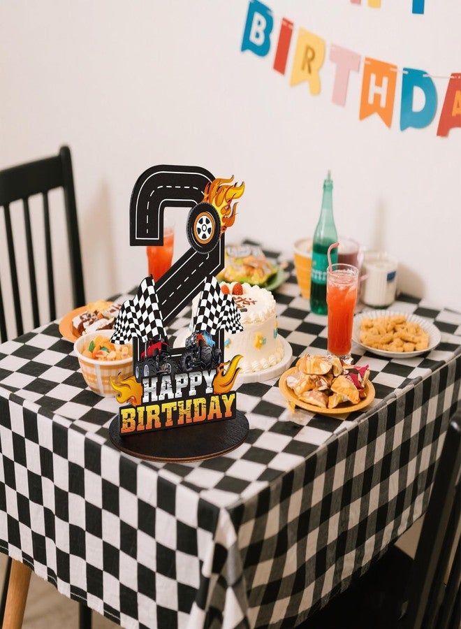 Lcoor Truck Birthday Number Sign Centerpiece, Truck Wooden Decoration Photo Props for Truck Birthday Decorations (2nd) - Image 5