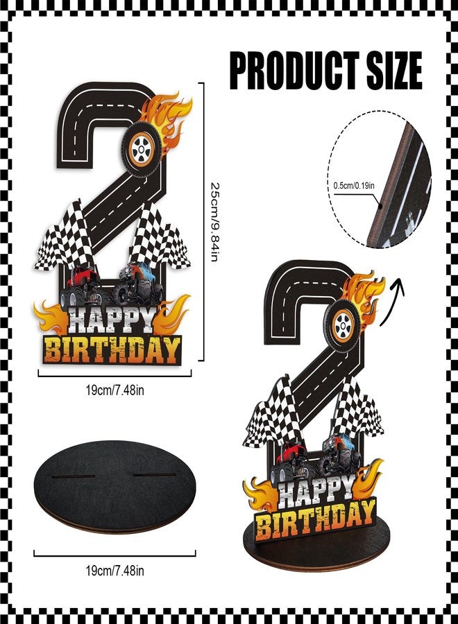 Lcoor Truck Birthday Number Sign Centerpiece, Truck Wooden Decoration Photo Props for Truck Birthday Decorations (2nd) - Image 2