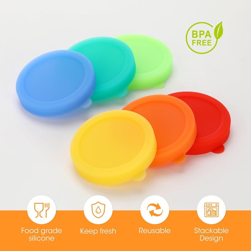 AIEVE Silicone Soda Can Lids, Reusable Can Covers/Toppers for Soda, Can Saver for Soda, Pop, Coke, Beverage, Fits Slim Standard Mini Cans (6 Pack, Assorted, BPA-Free) - Image 3