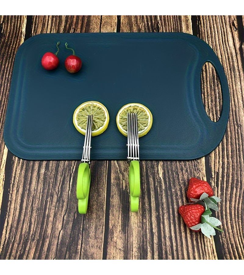 3 Layer Stainless Steel Kitchen Scissors Onion Herb Chopper With Protective Cover - Image 4
