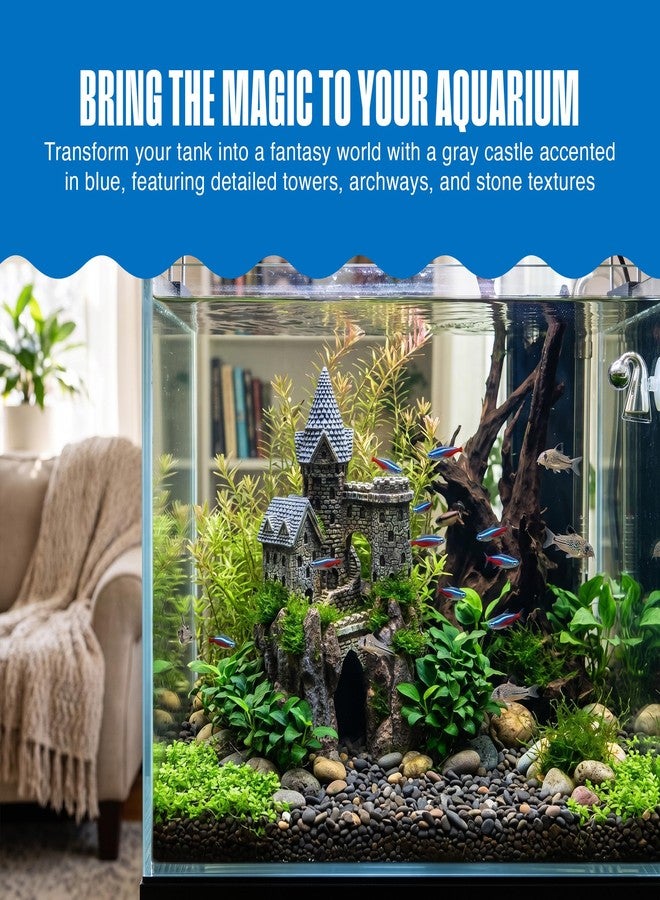 Penn Plax Penn-Plax Age-of-Magic Wizard’s Castle Aquarium Decoration – Safe for Freshwater and Saltwater Fish Tanks – Small - Image 2