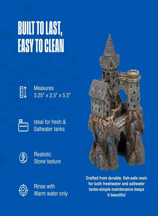 Penn Plax Penn-Plax Age-of-Magic Wizard’s Castle Aquarium Decoration – Safe for Freshwater and Saltwater Fish Tanks – Small - Image 4