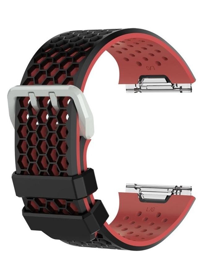 NIBEMINENT Silicone Replacement Wrist Strap Watchband with Buckle For Fitbit Ionic Black - Image 1