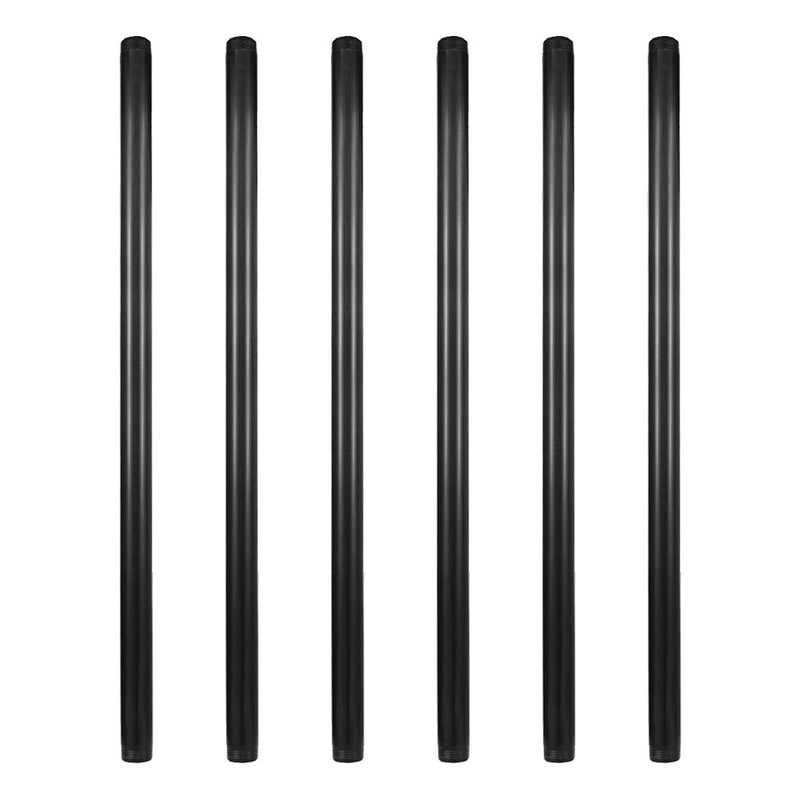 GeilSpace 6 Pack 3/4" Ã— 30" Pre-Cut Black Metal Pipe, Industrial Steel Fits Standard Three Quarters Inch Black Threaded Pipes and Fittings - Vintage DIY Industrial Shelving (3/4" Ã— 30")