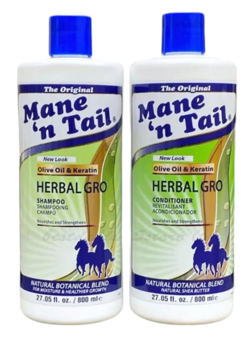 ماين ان تيل شامبو 800 مل وبلسم 800 مل بزيت الزيتون والكيراتين يغذي ويقوي ويرطب ويعزز نمو الشعر