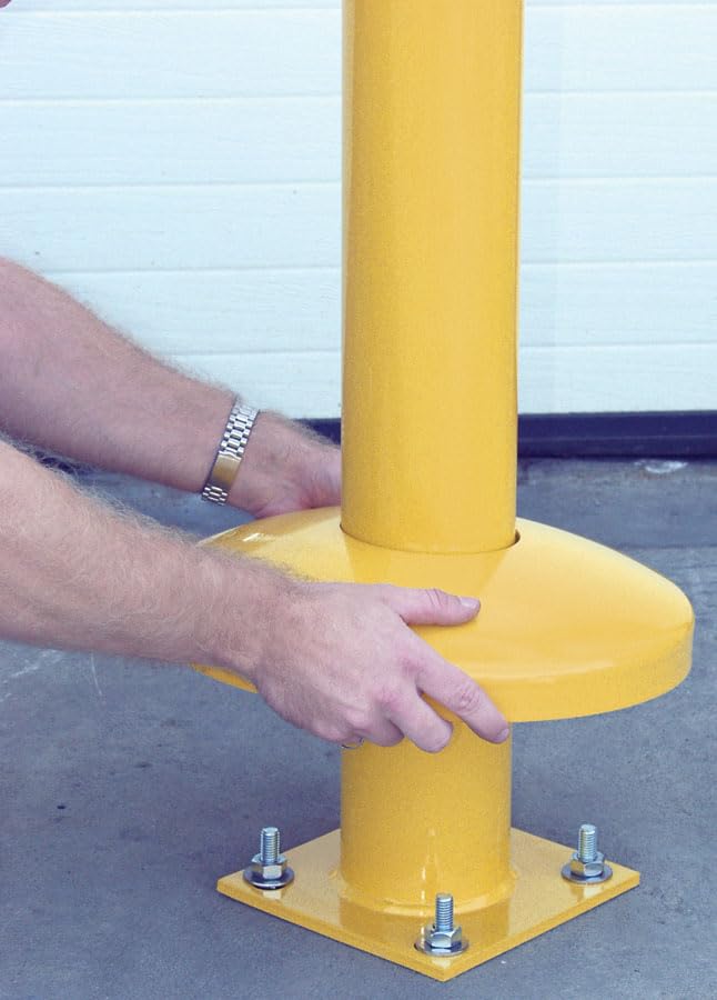 Vestil DOME-4.5 Steel Protective Dome Cover For 4.5 In. Bollards Yellow - Image 3