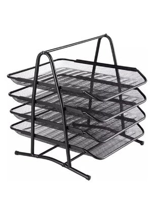4-Tier Metal Mesh Document Tray Desk Organizer Paper Holder for Desk 4 Tier Desk Tray Black - pzsku/ZC952D331D14C6D4E1F54Z/45/_/1711550222/23669fc3-5be3-4033-b6f1-42aae2b8fcbd